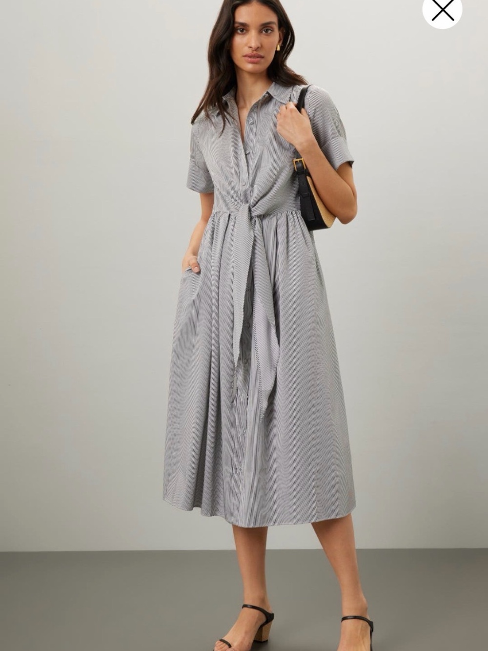 Adam Lippes x Rent The Runway Button-Front Tie-Waist Midi Dress